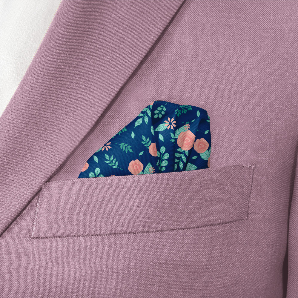 Asta Floral Pocket Square - Wave Fold - Knotty Tie Co.