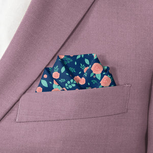 Asta Floral Pocket Square - Scalloped Fold - Knotty Tie Co.