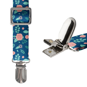 Asta Floral Suspenders - Hardware and Strap - Knotty Tie Co.