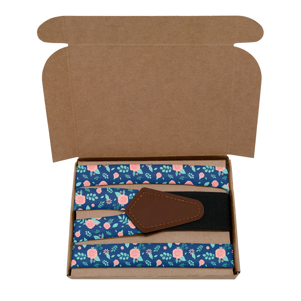 Asta Floral Suspenders - Kraft Gift Box Packaging - Knotty Tie Co.