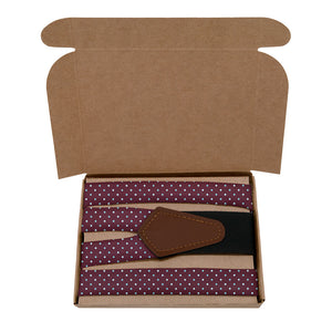 Aurora Dots Suspenders - Kraft Gift Box Packaging - Knotty Tie Co.