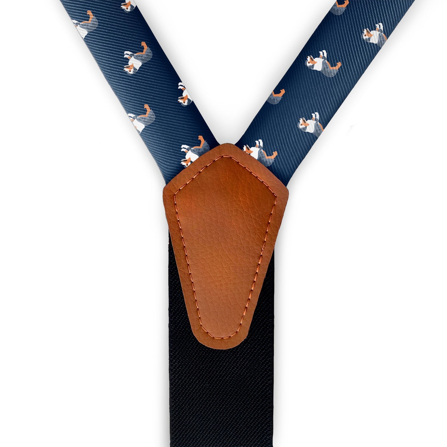 Australian Shepherd Suspenders - Full Front View - Knotty Tie Co.