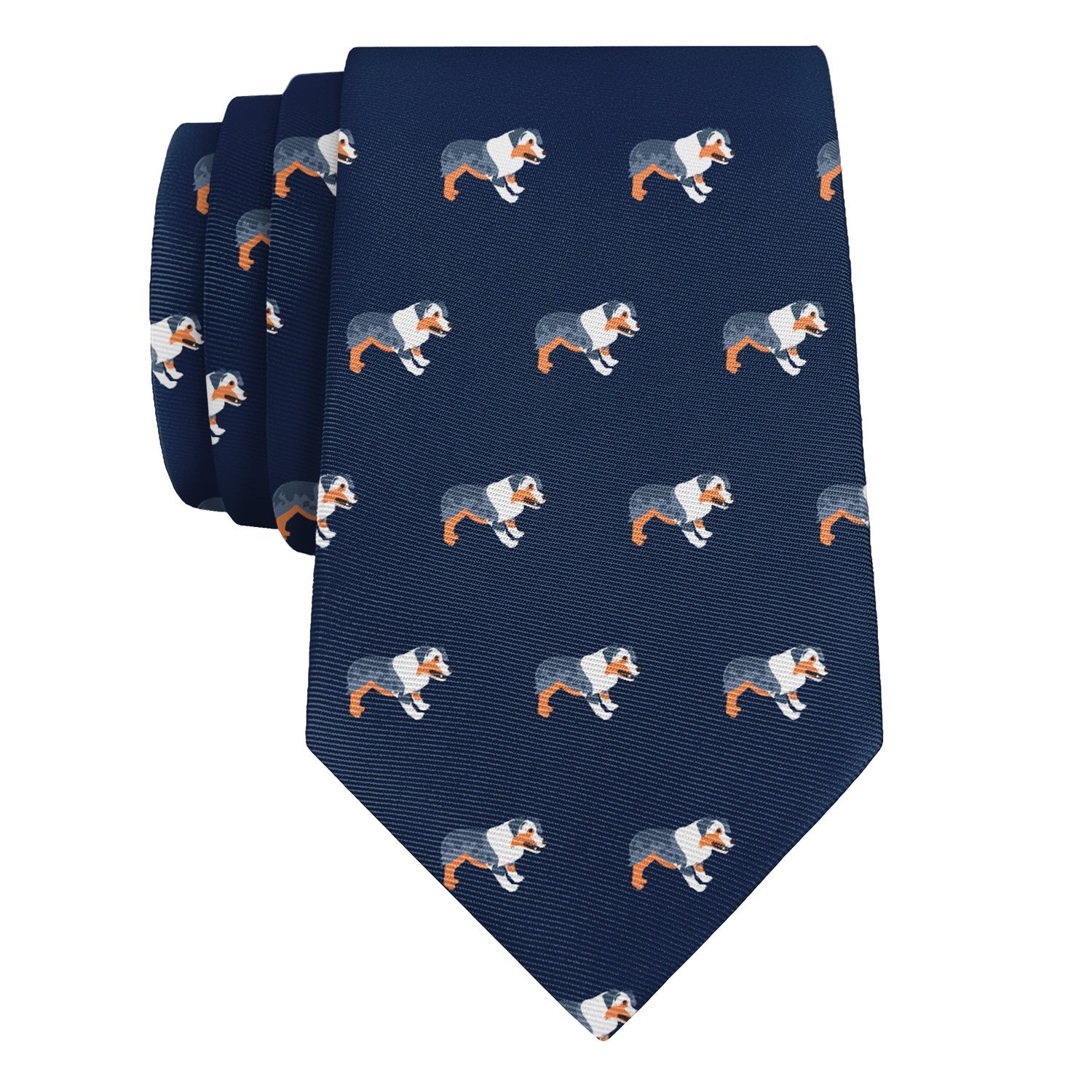 Australian Shepherd Necktie - Rolled - Knotty Tie Co.