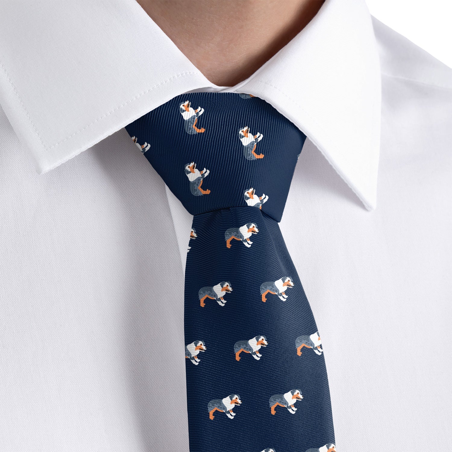 Australian Shepherd Necktie - Rolled - Knotty Tie Co.