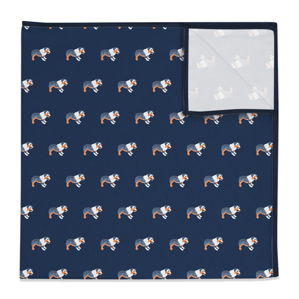 Australian Shepherd Pocket Square - 12" Square - Knotty Tie Co.