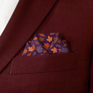 Autumn Leaves Pocket Square - Scalloped Fold - Knotty Tie Co.