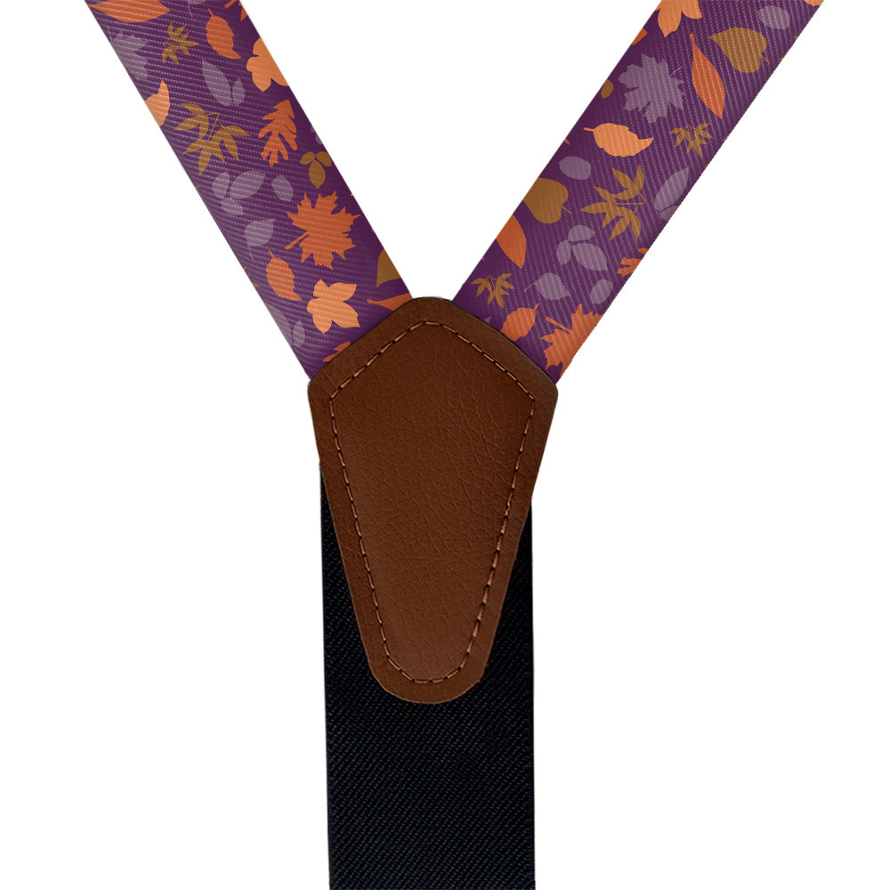 Autumn Leaves Suspenders - Vegan Leather Y-Back - Knotty Tie Co.