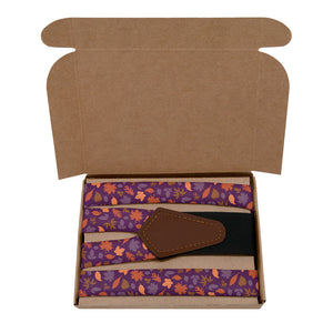 Autumn Leaves Suspenders - Kraft Gift Box Packaging - Knotty Tie Co.