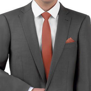 Azazie Auburn Necktie - Matching Pocket Square - Knotty Tie Co.