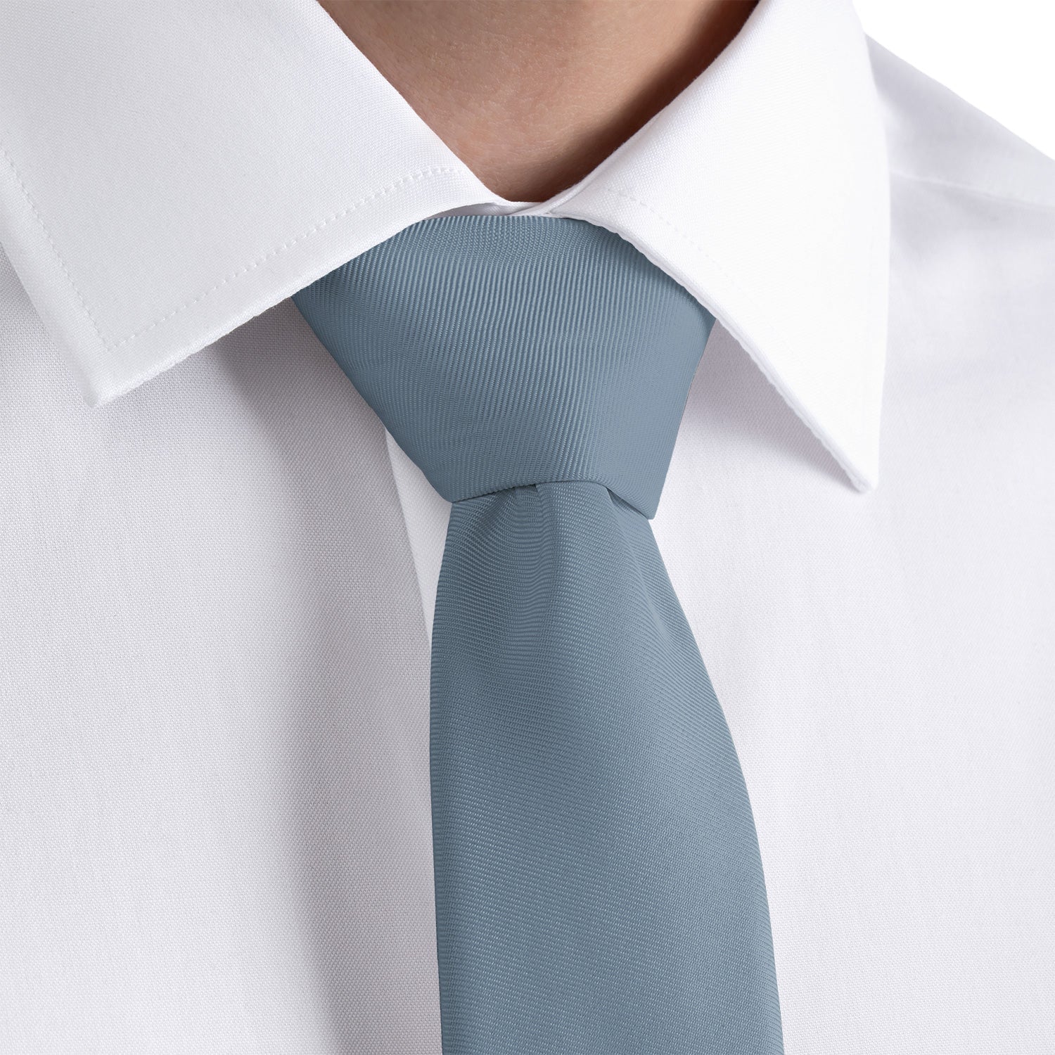 Azazie Dusty Blue Necktie - Rolled - Knotty Tie Co.