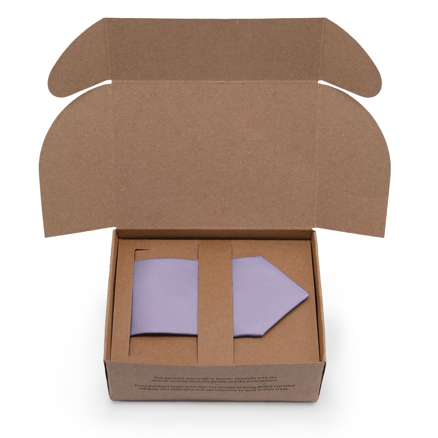 Azazie Lilac Necktie - Packaging - Knotty Tie Co.