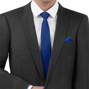 Azazie Navy Blue Necktie - Matching Pocket Square - Knotty Tie Co.