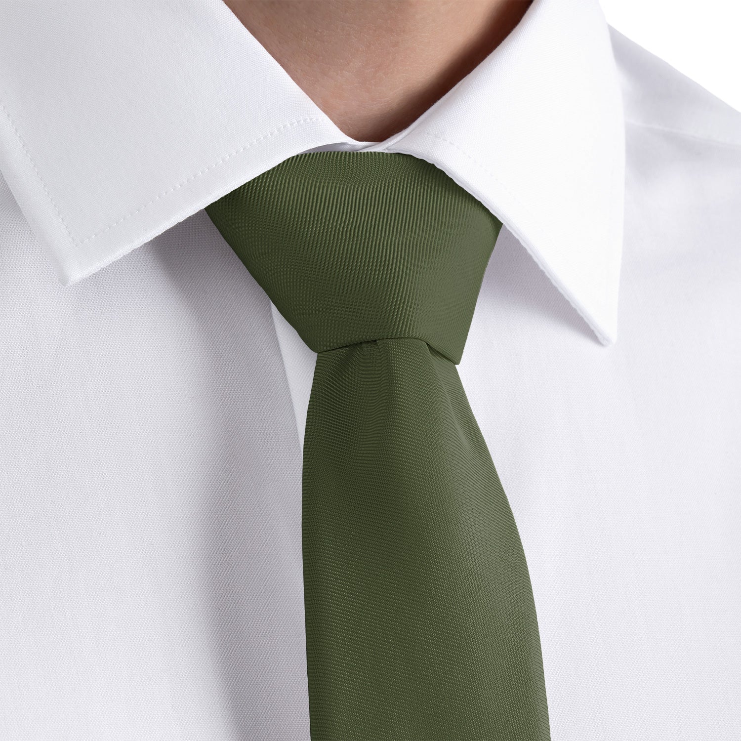 Azazie Olive Necktie - Rolled - Knotty Tie Co.
