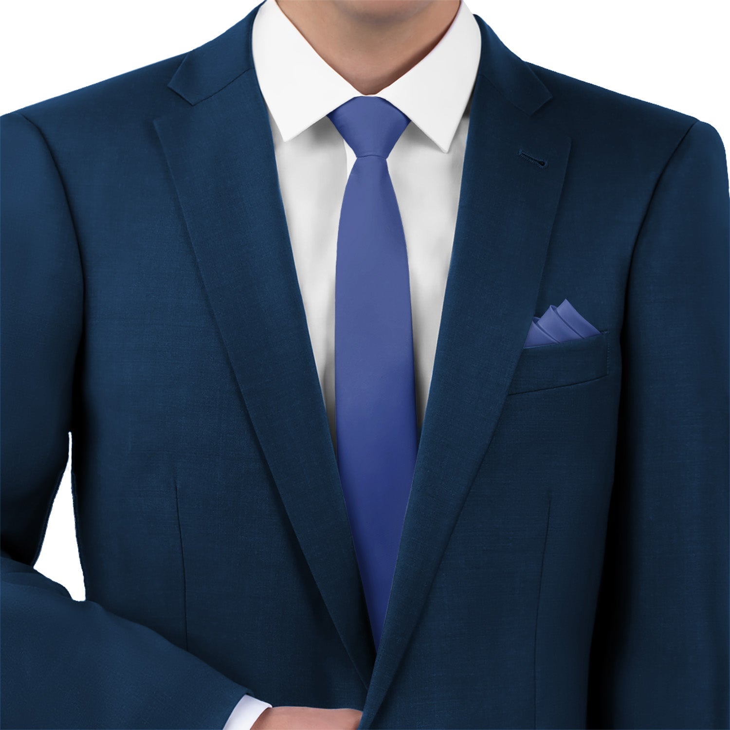Azazie Royal Blue Necktie - Matching Pocket Square - Knotty Tie Co.