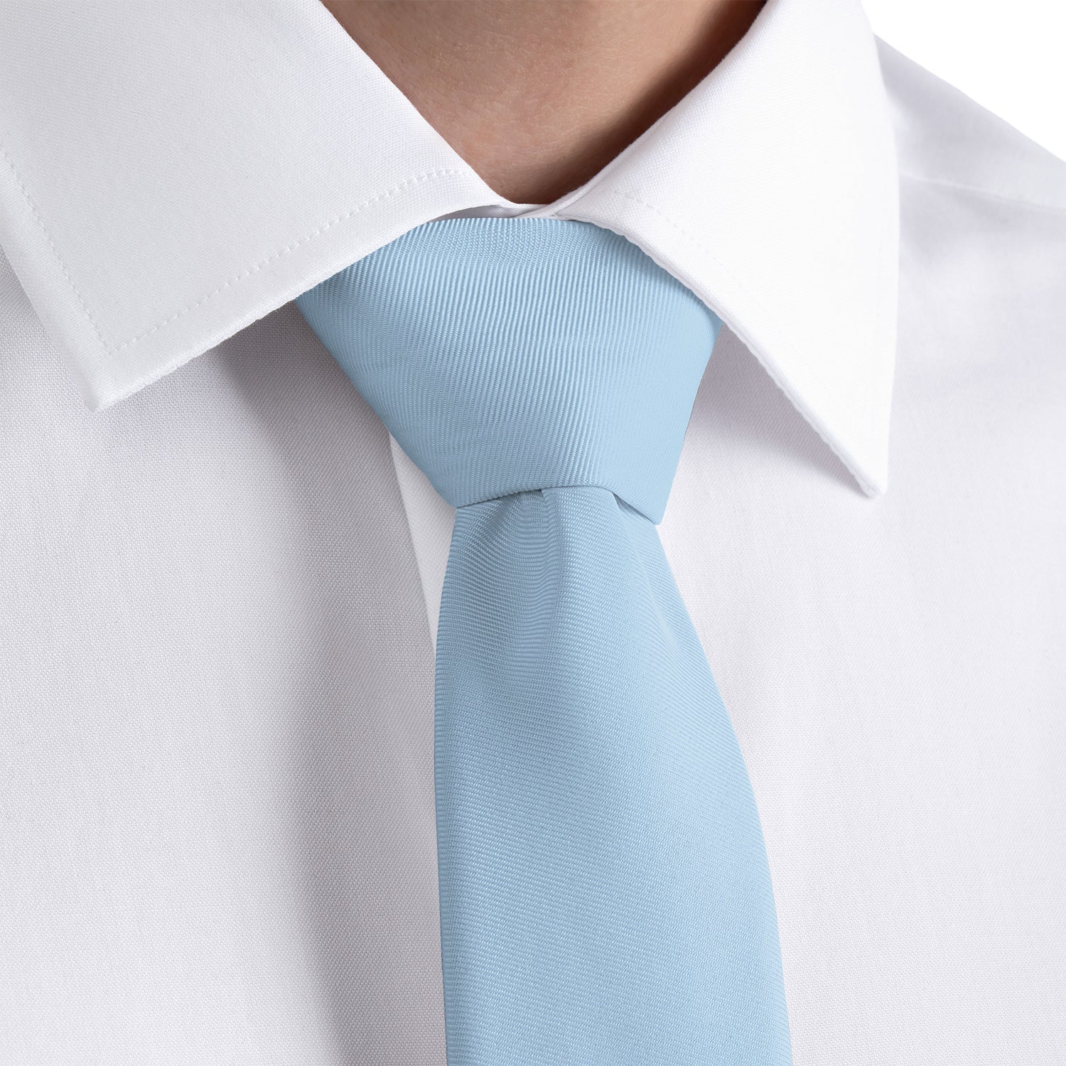 Azazie Sky Blue Necktie - Rolled - Knotty Tie Co.