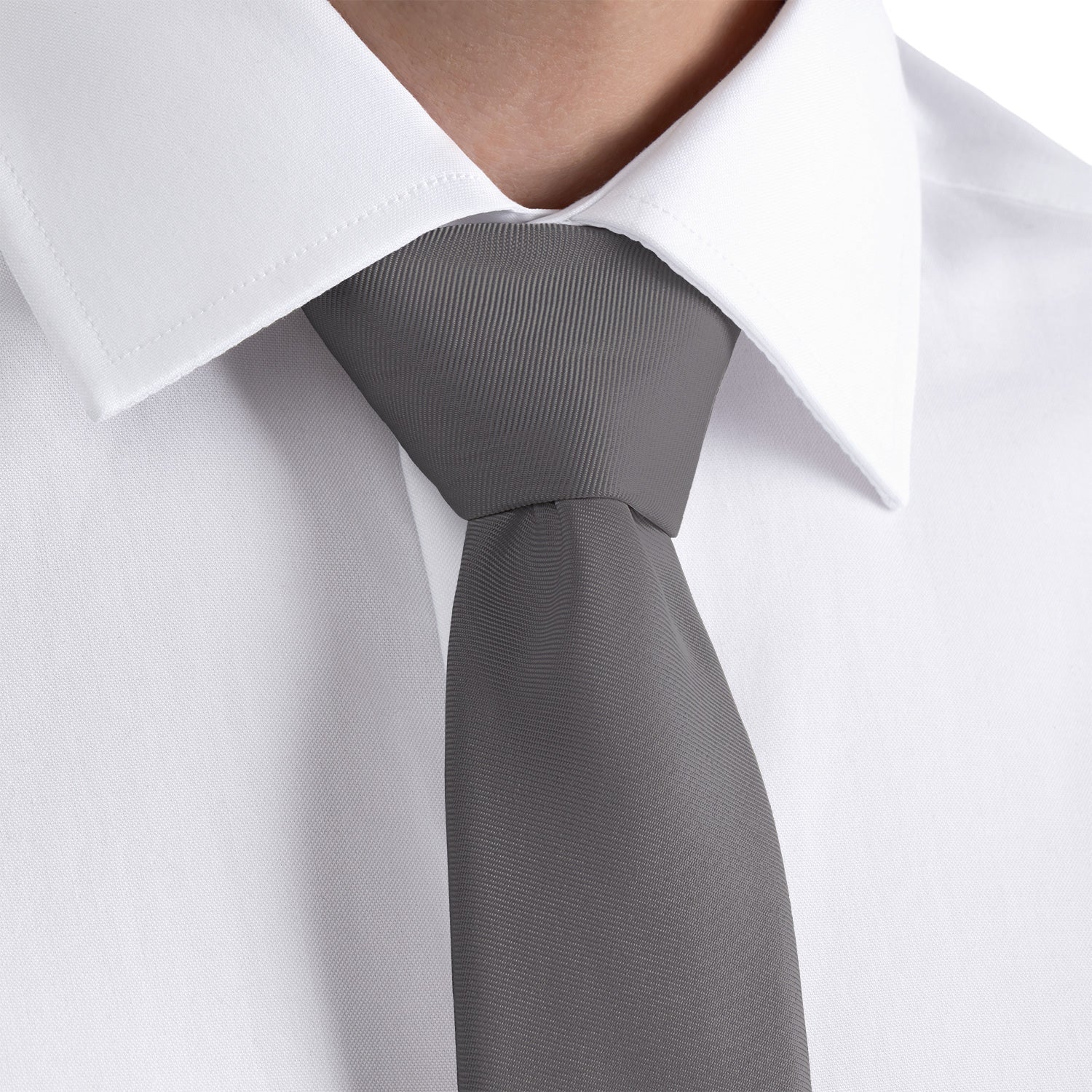 Azazie Steel Grey Necktie - Rolled - Knotty Tie Co.