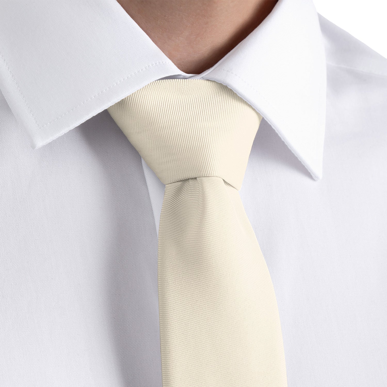 Azazie White Alabaster Necktie - Rolled - Knotty Tie Co.