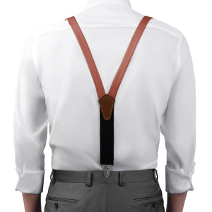 Azazie Auburn Suspenders - On Model Front View - Knotty Tie Co.