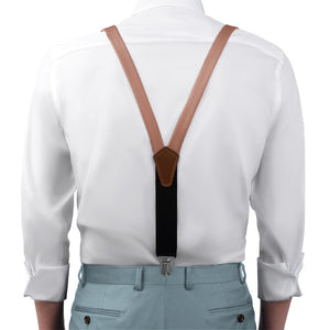 Azazie Bronzer Suspenders - On Model Front View - Knotty Tie Co.