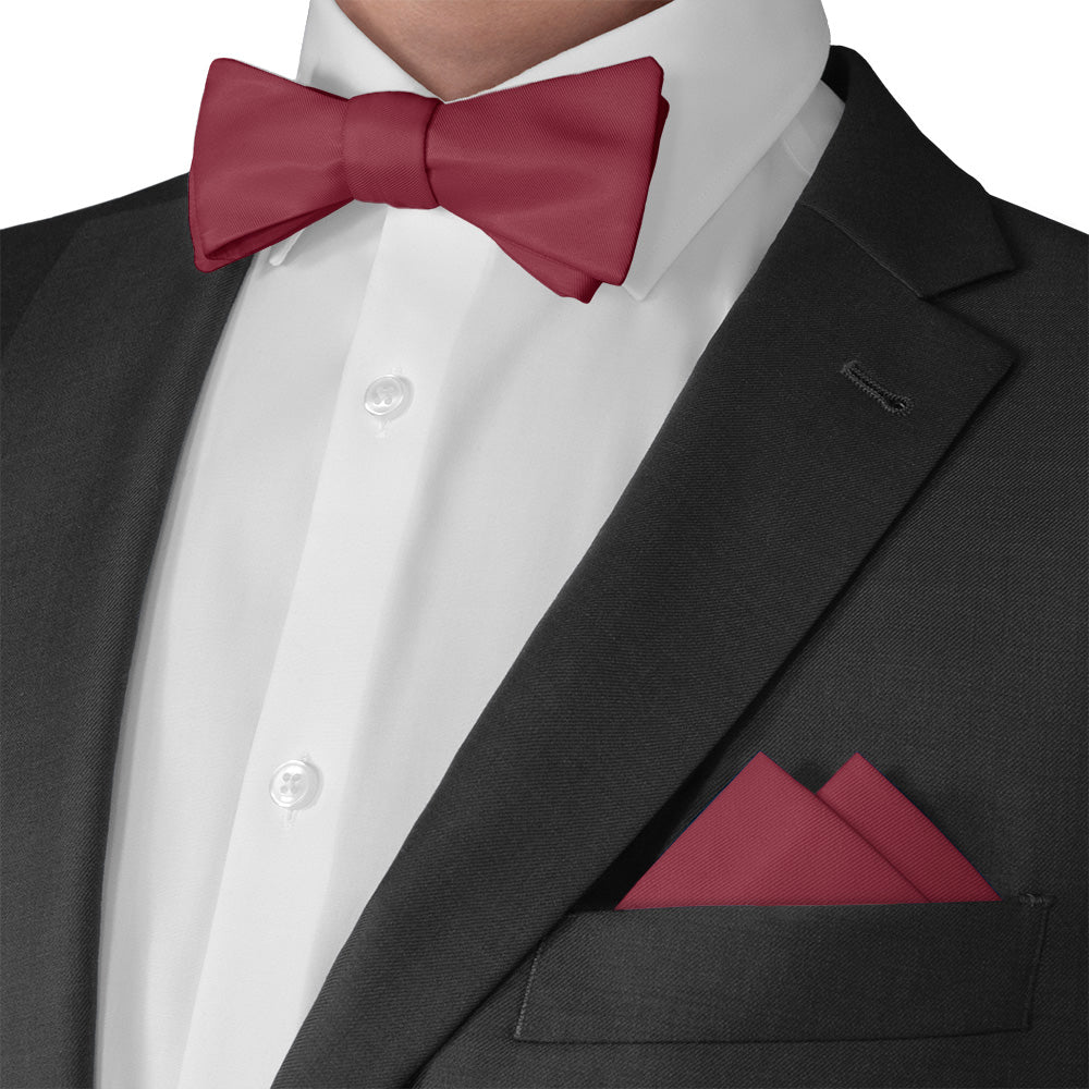 Azazie Burgundy Pocket Square - Matching Bow Tie - Knotty Tie Co.