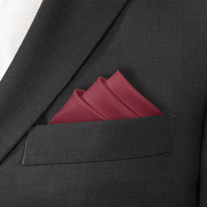 Azazie Burgundy Pocket Square - Stairs Fold - Knotty Tie Co.