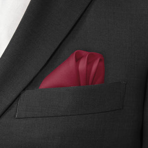 Azazie Burgundy Pocket Square - Wave Fold - Knotty Tie Co.