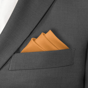 Azazie Butterscotch Pocket Square - Stairs Fold - Knotty Tie Co.