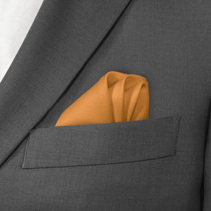 Azazie Butterscotch Pocket Square - Wave Fold - Knotty Tie Co.