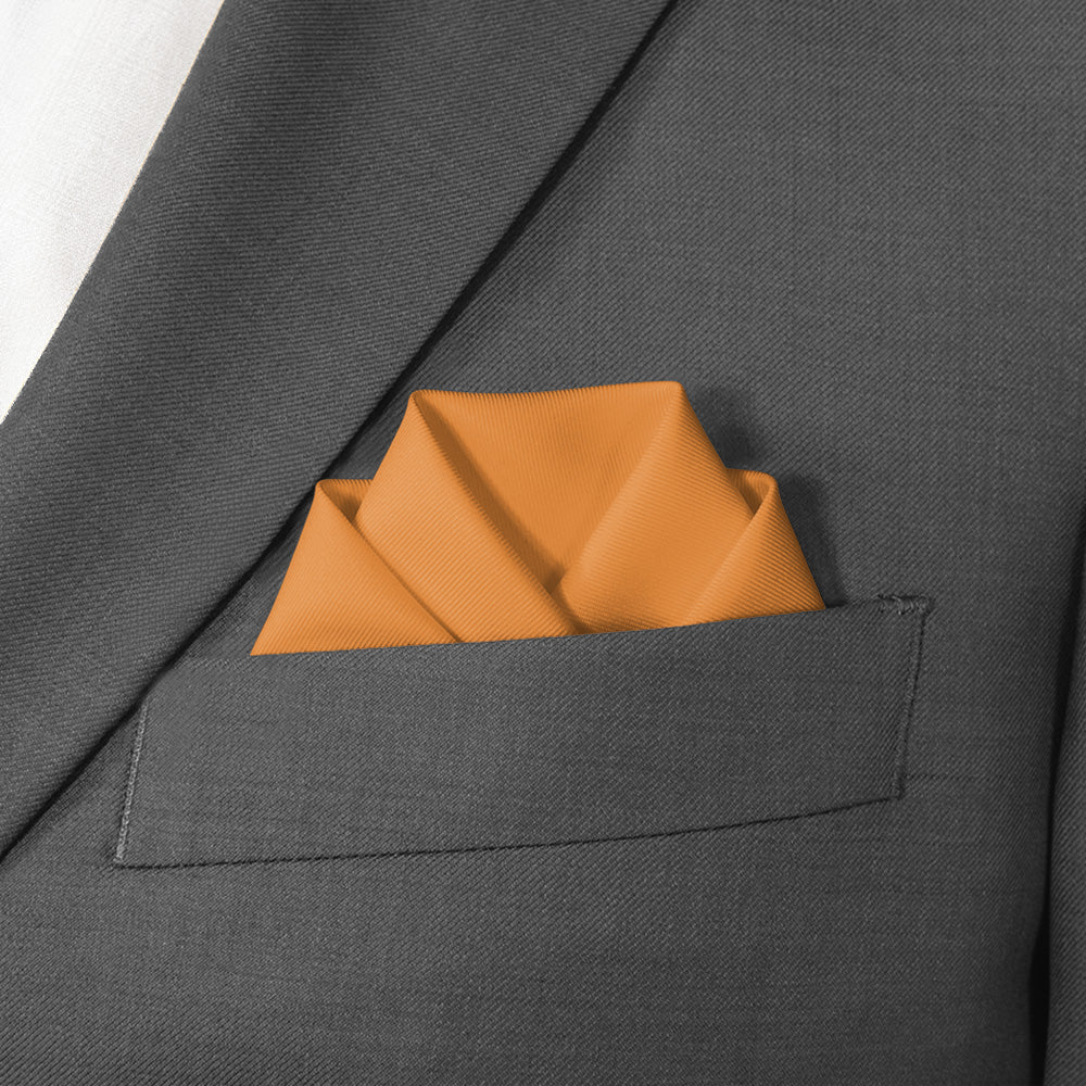 Azazie Butterscotch Pocket Square - Scalloped Fold - Knotty Tie Co.