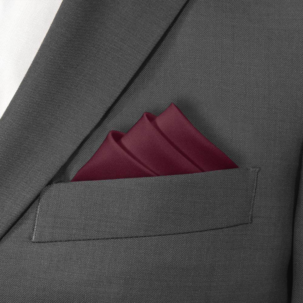 Azazie Cabernet Pocket Square - Stairs Fold - Knotty Tie Co.