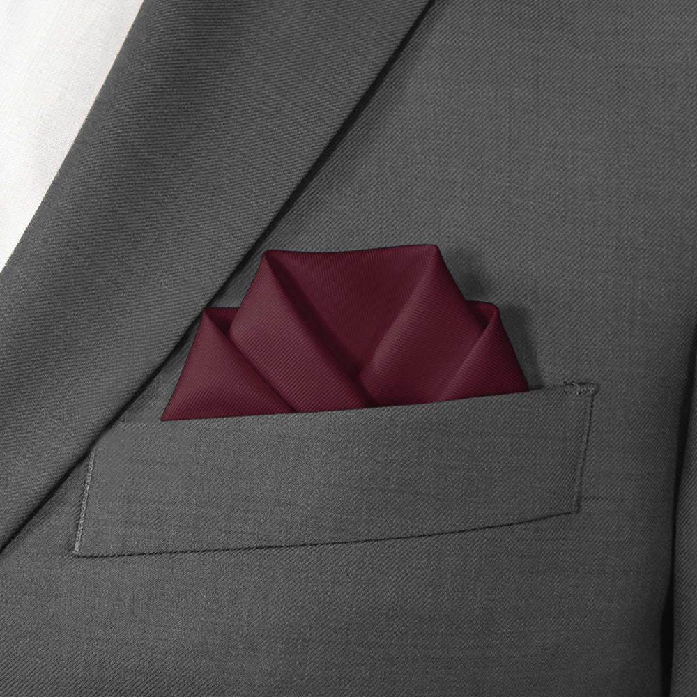 Azazie Cabernet Pocket Square - Scalloped Fold - Knotty Tie Co.