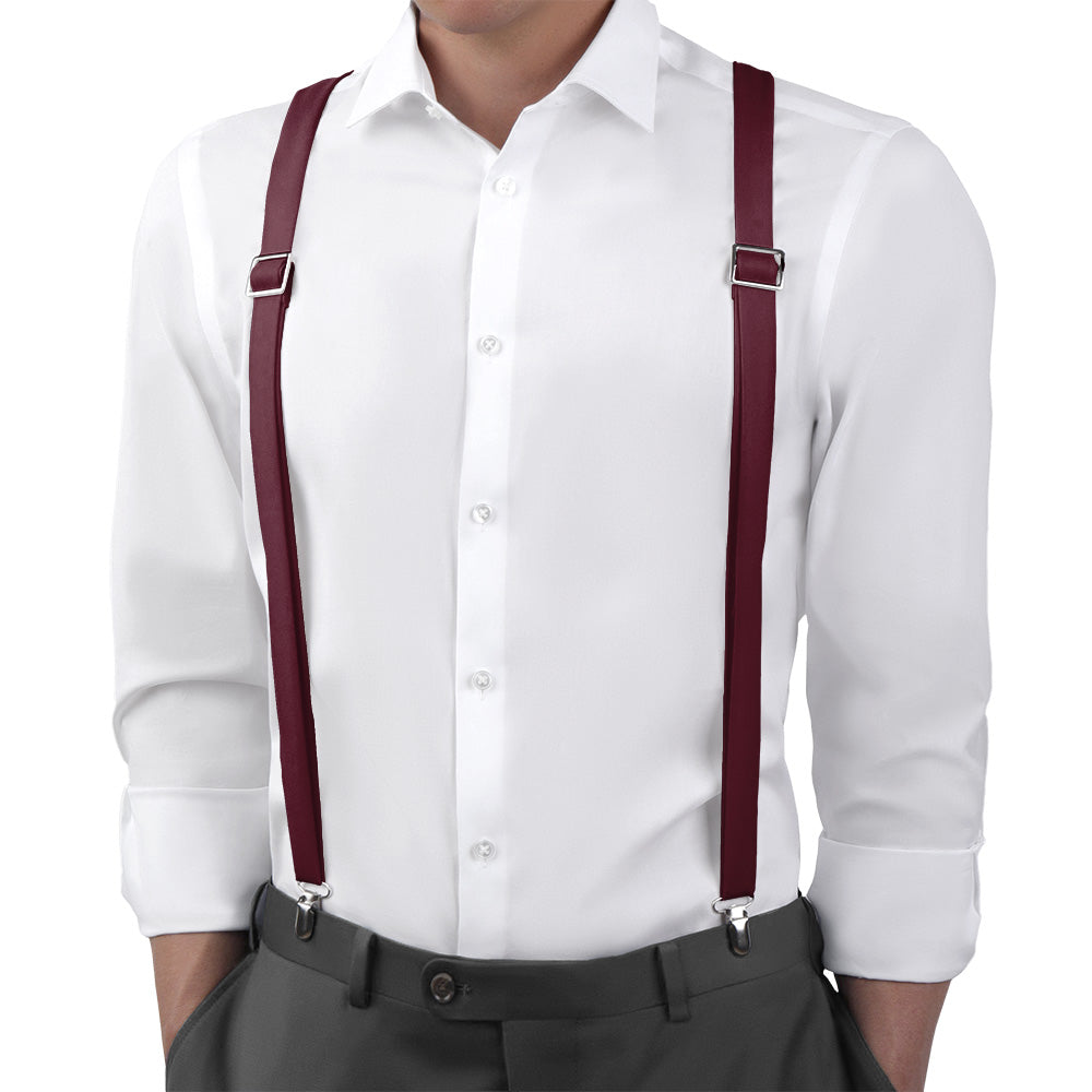 Azazie Cabernet Suspenders - Main View - Knotty Tie Co.