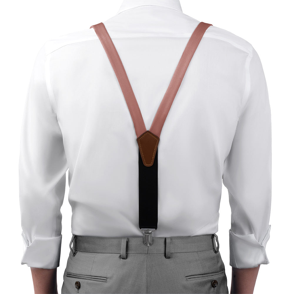 Azazie Cedar Rose Suspenders - On Model Front View - Knotty Tie Co.