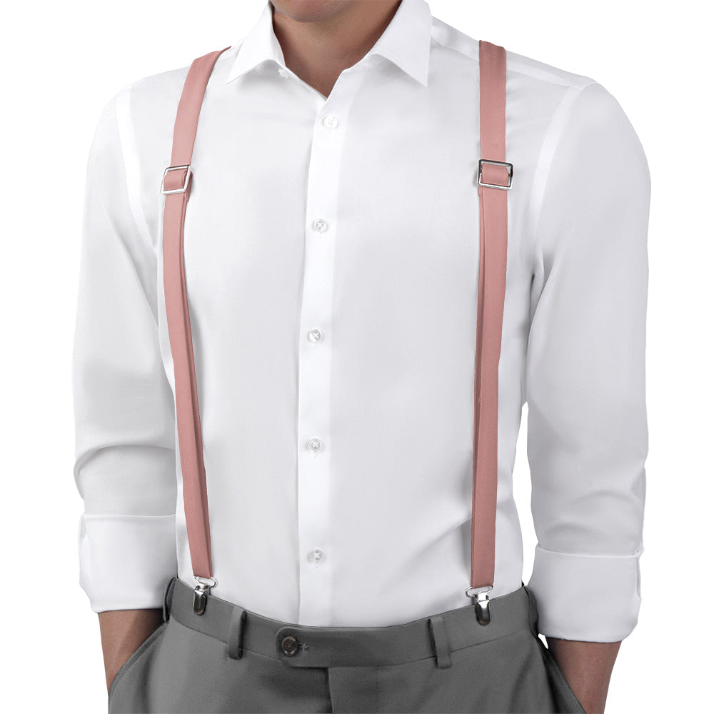 Azazie Champagne Rose Suspenders - Main View - Knotty Tie Co.