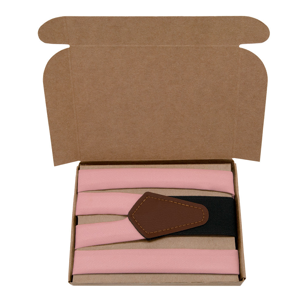 Azazie Champagne Rose Suspenders - Kraft Gift Box Packaging - Knotty Tie Co.