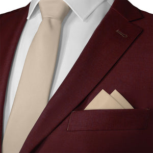 Azazie Champagne Pocket Square - Matching Necktie- Knotty Tie Co.