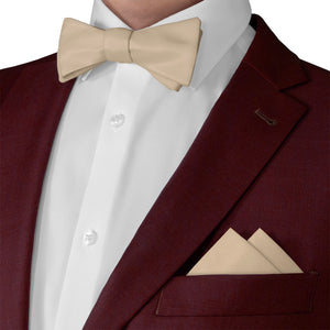 Azazie Champagne Pocket Square - Matching Bow Tie - Knotty Tie Co.