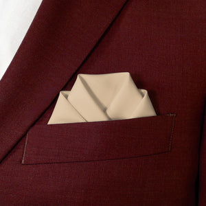 Azazie Champagne Pocket Square - Scalloped Fold - Knotty Tie Co.