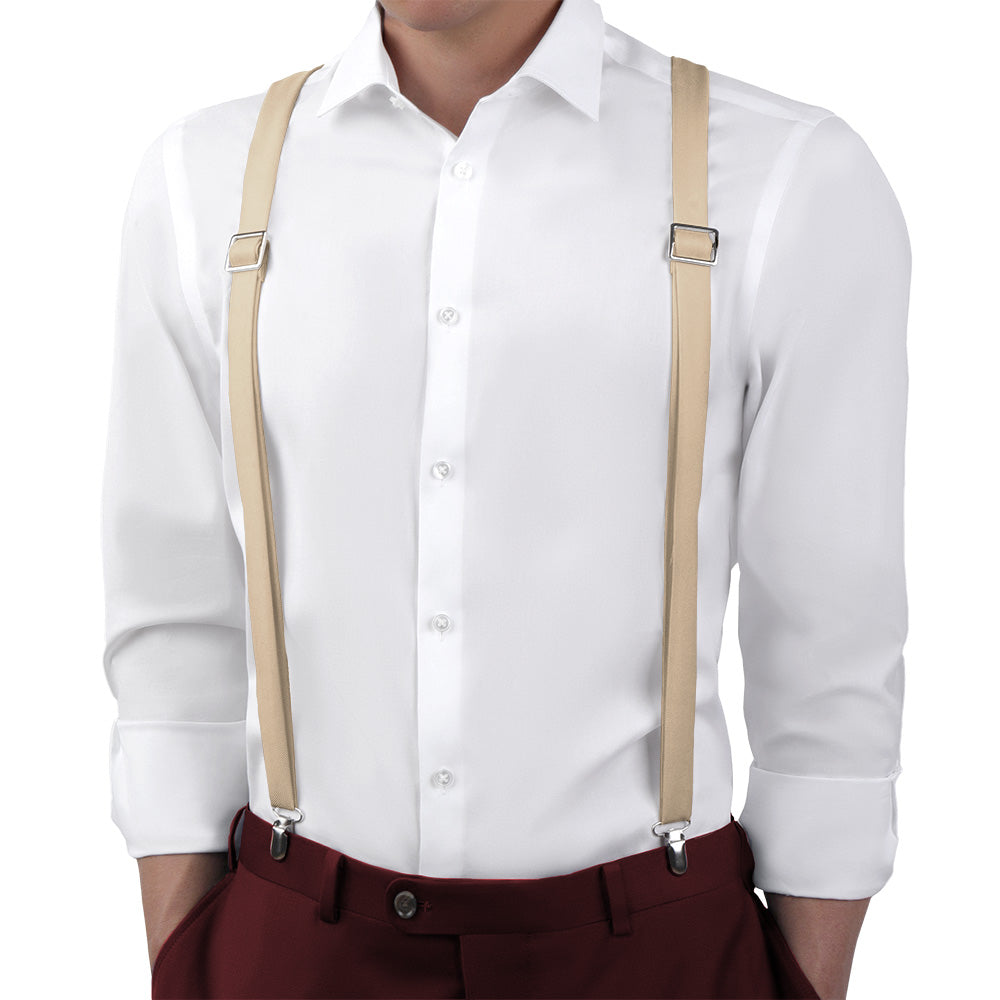 Azazie Champagne Suspenders - Main View - Knotty Tie Co.