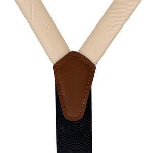 Azazie Champagne Suspenders - Vegan Leather Y-Back - Knotty Tie Co.