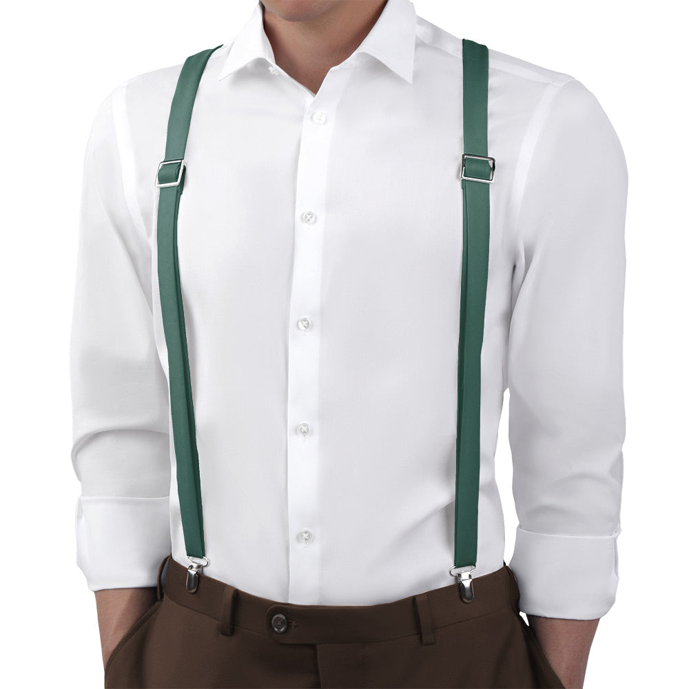 Azazie Dark Green Suspenders - Main View - Knotty Tie Co.