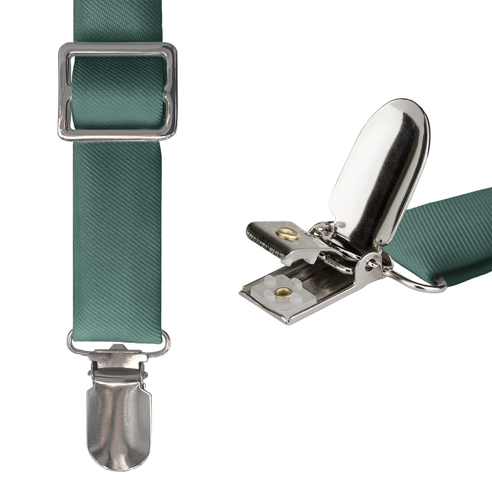 Azazie Dark Green Suspenders - Hardware and Strap - Knotty Tie Co.