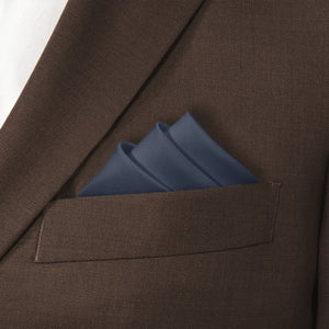 Azazie Dark Navy Pocket Square - Stairs Fold - Knotty Tie Co.