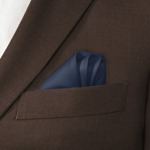 Azazie Dark Navy Pocket Square - Wave Fold - Knotty Tie Co.