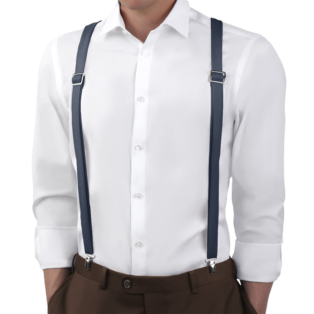 Azazie Dark Navy Suspenders - Main View - Knotty Tie Co.