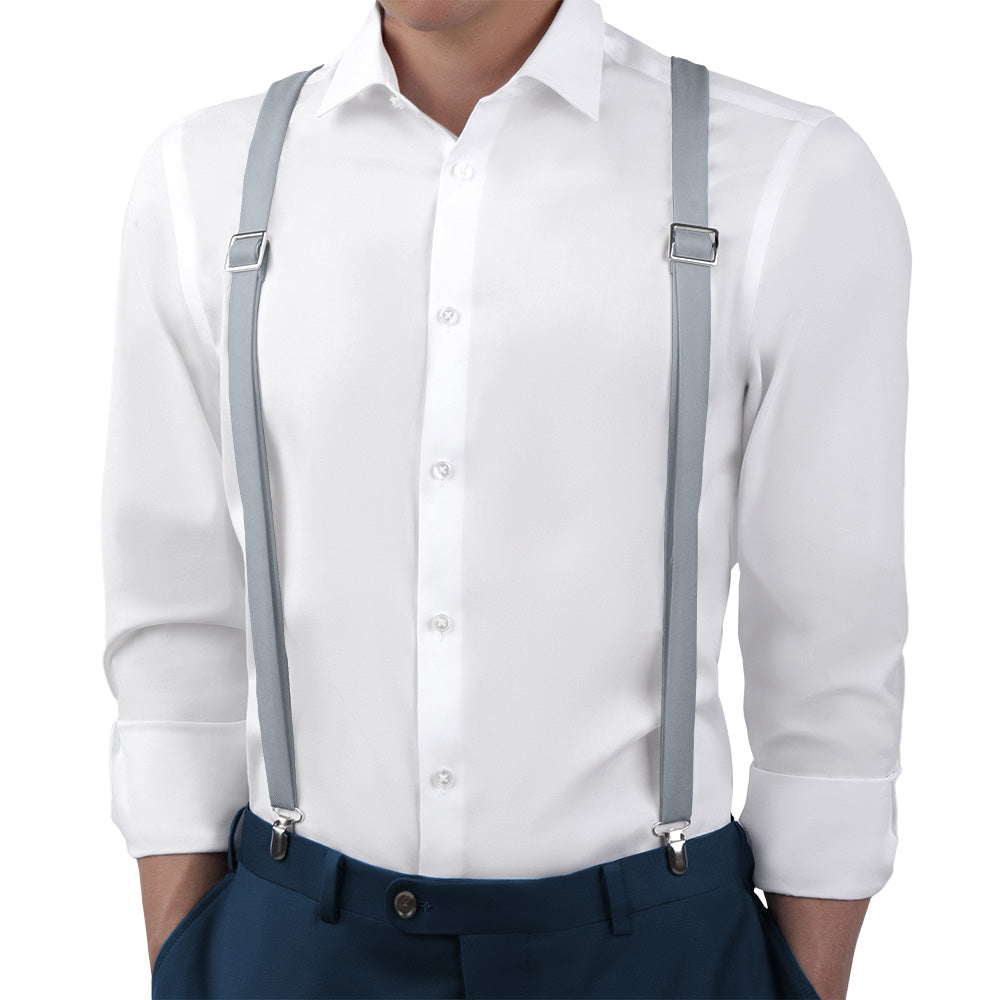 Azazie Dolphin Grey Suspenders - Main View - Knotty Tie Co.