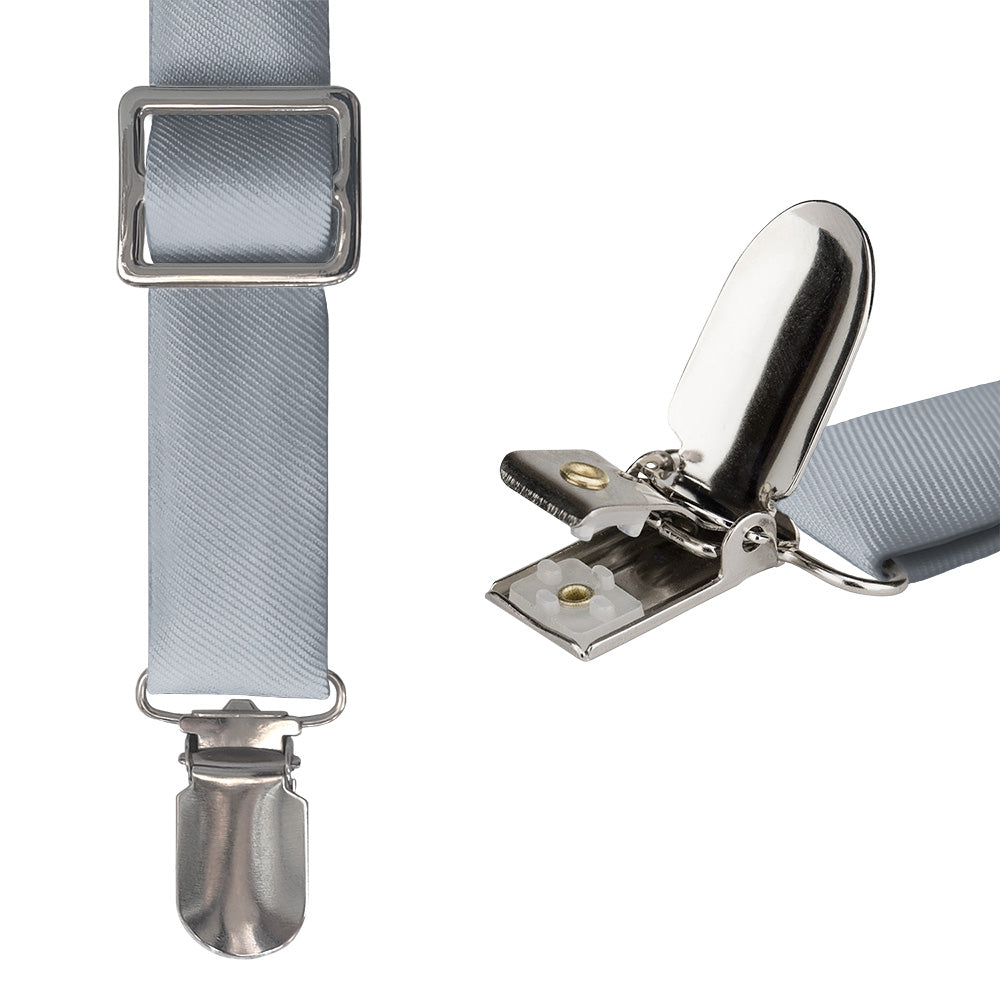 Azazie Dolphin Grey Suspenders - Hardware and Strap - Knotty Tie Co.