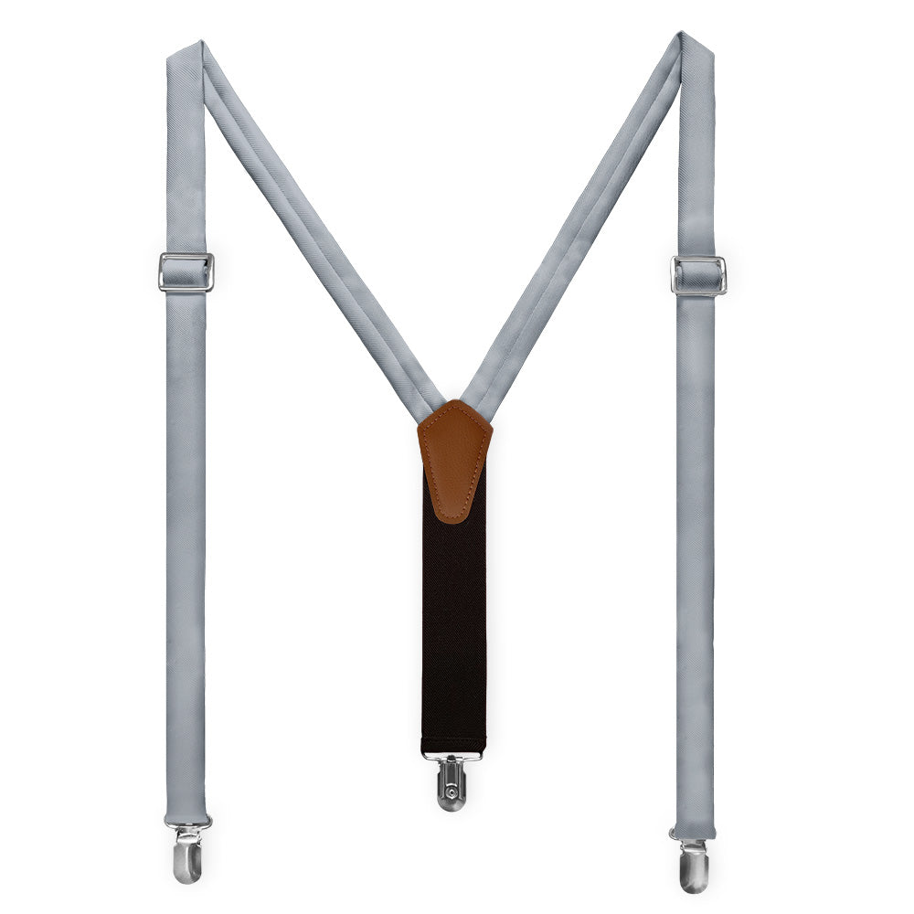 Azazie Dolphin Grey Suspenders - Full Front View - Knotty Tie Co.