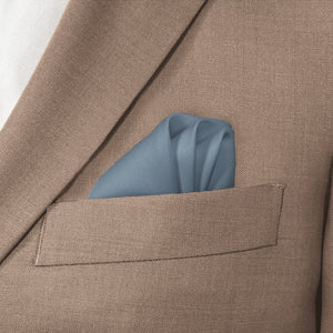 Azazie Dusty Blue Pocket Square - Wave Fold - Knotty Tie Co.