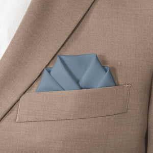 Azazie Dusty Blue Pocket Square - Scalloped Fold - Knotty Tie Co.